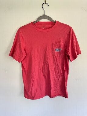 Boys Vineyard Vines Salmon Pink  Pocket Tee with Whale Logo